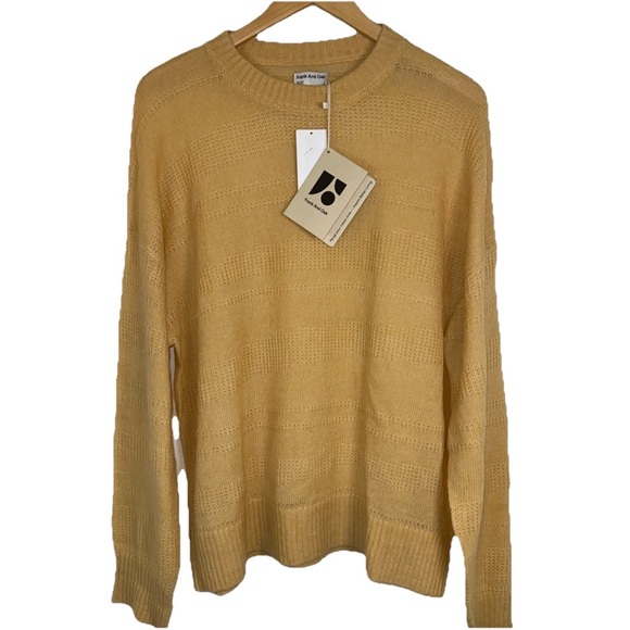 Frank & Oak Textured Crewneck Sweater Women’s Size Medium Pastel Yellow NWT $149 - Picture 1 of 7